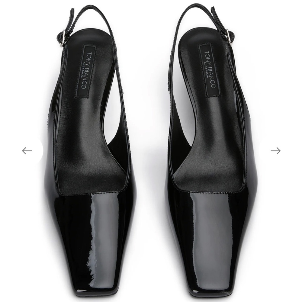 Tony Bianco Black Slingback Heels - Picture 2 of 5